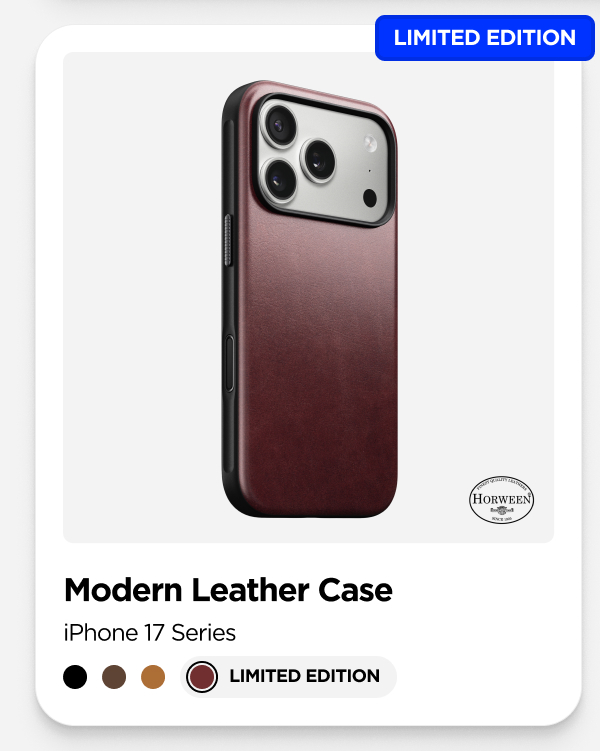 Burgundy Chromexcel Modern Leather Case for iPhone 17 Series.