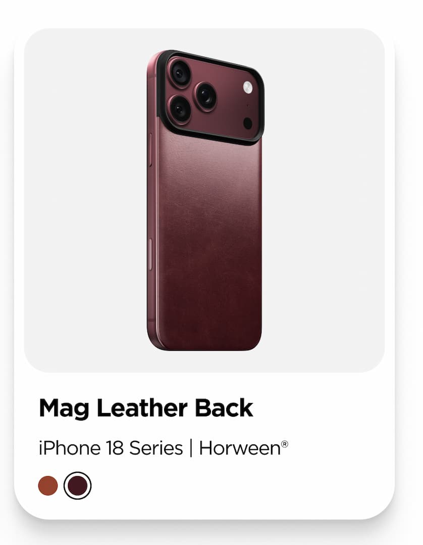 Magnetic Leather Back Case. iPhone 18 Series.