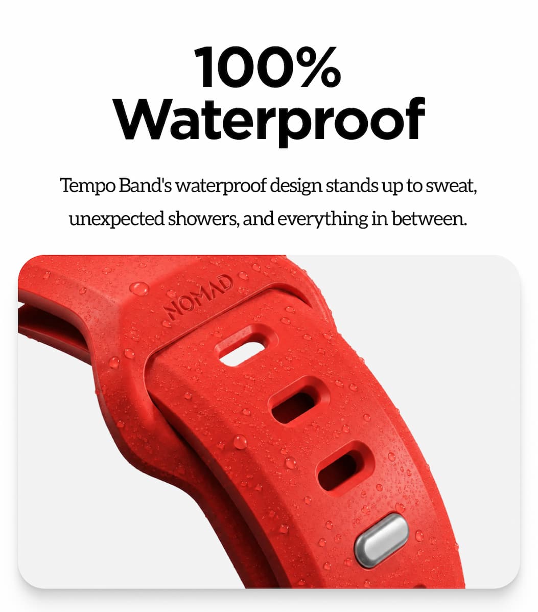 100% Waterproof. Tempo Band. Shop Now.