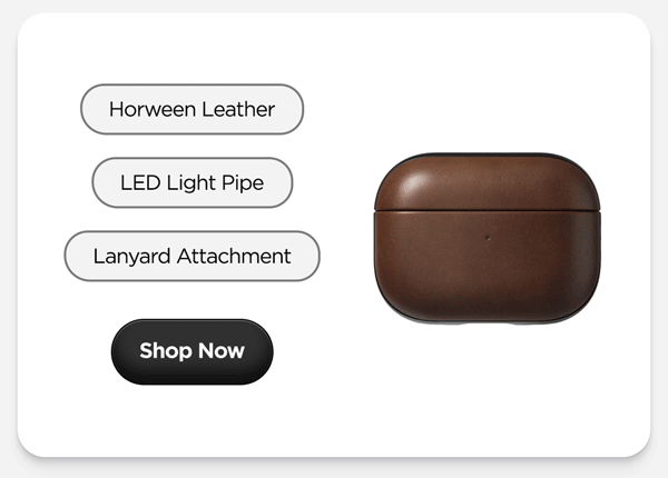 Horween Leather. LED Light Pipe. Lanyard Attachment. Shop Now.