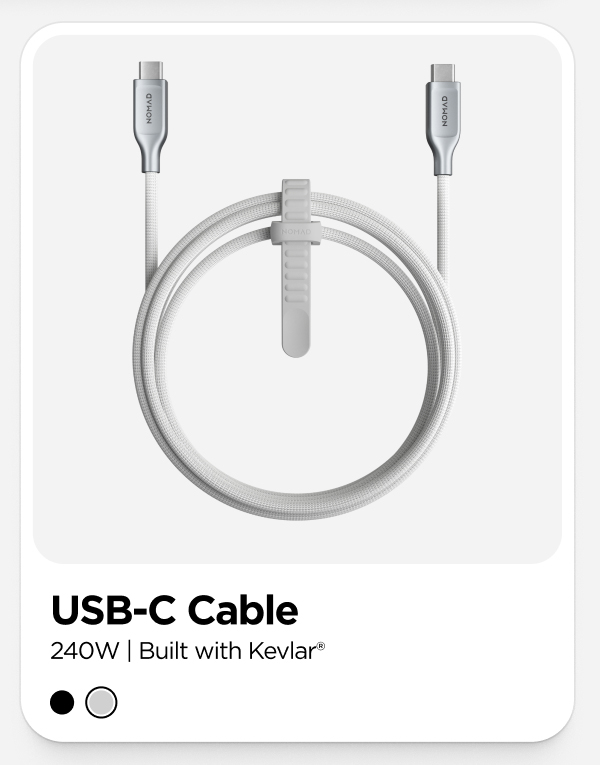 USB-C Cable. 240W. Build with Kevlar.