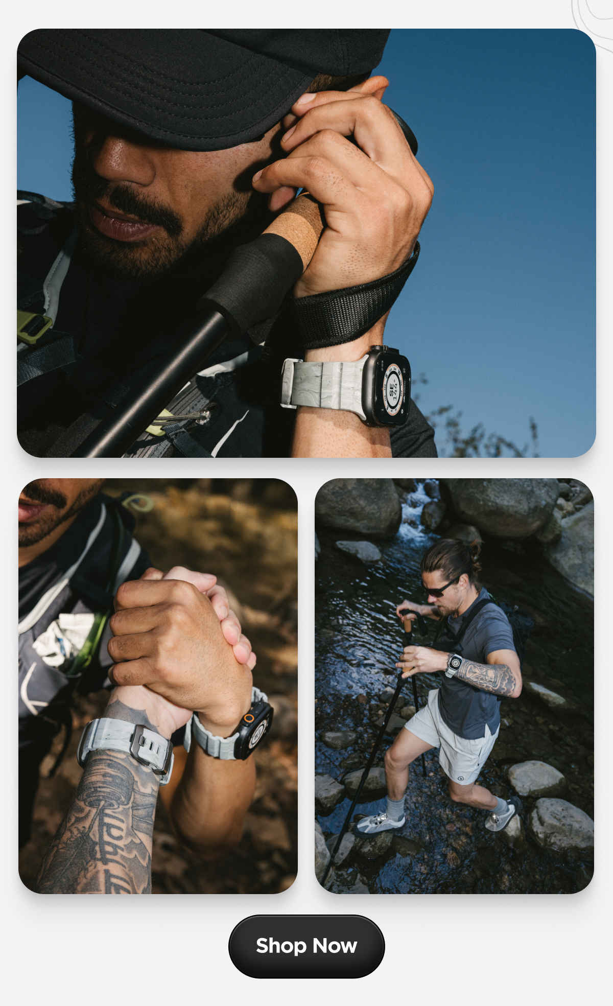 Limited Edition Sierra Stone fuses a palette of alpine-inspired hues for a look that's bold enough for backcountry adventures, yet subtle enough for daily wear. Each band is hand-molded so no two bands will have exactly the same pattern. 100% unique, just like the mountain ranges we love exploring.