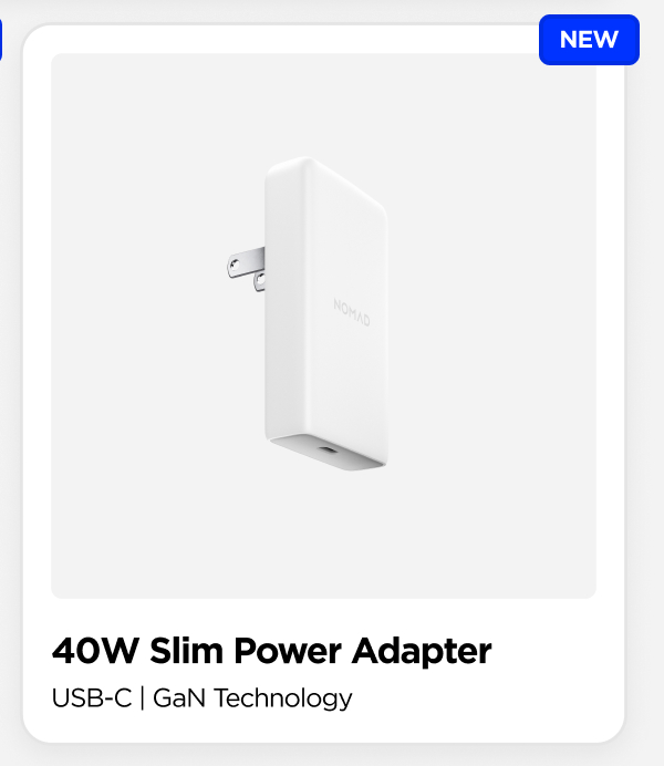 40W Slim Adapter in Carbide. USB-C | GaN Technology