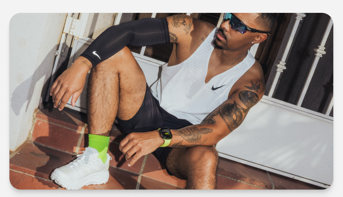 Tempo Band Goes the Distance. Tempo Band has a smooth, sleek profile designed to keep the pace. Its lightweight FKM and barley-there feel allows you to focus on what matters: pushing your limits and crossing the finish line. Shop Now.