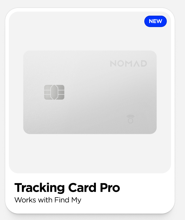 White Tracking Card Pro. Works with Find My.