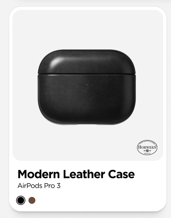 Black Modern Leather Case AirPods Pro 3. 