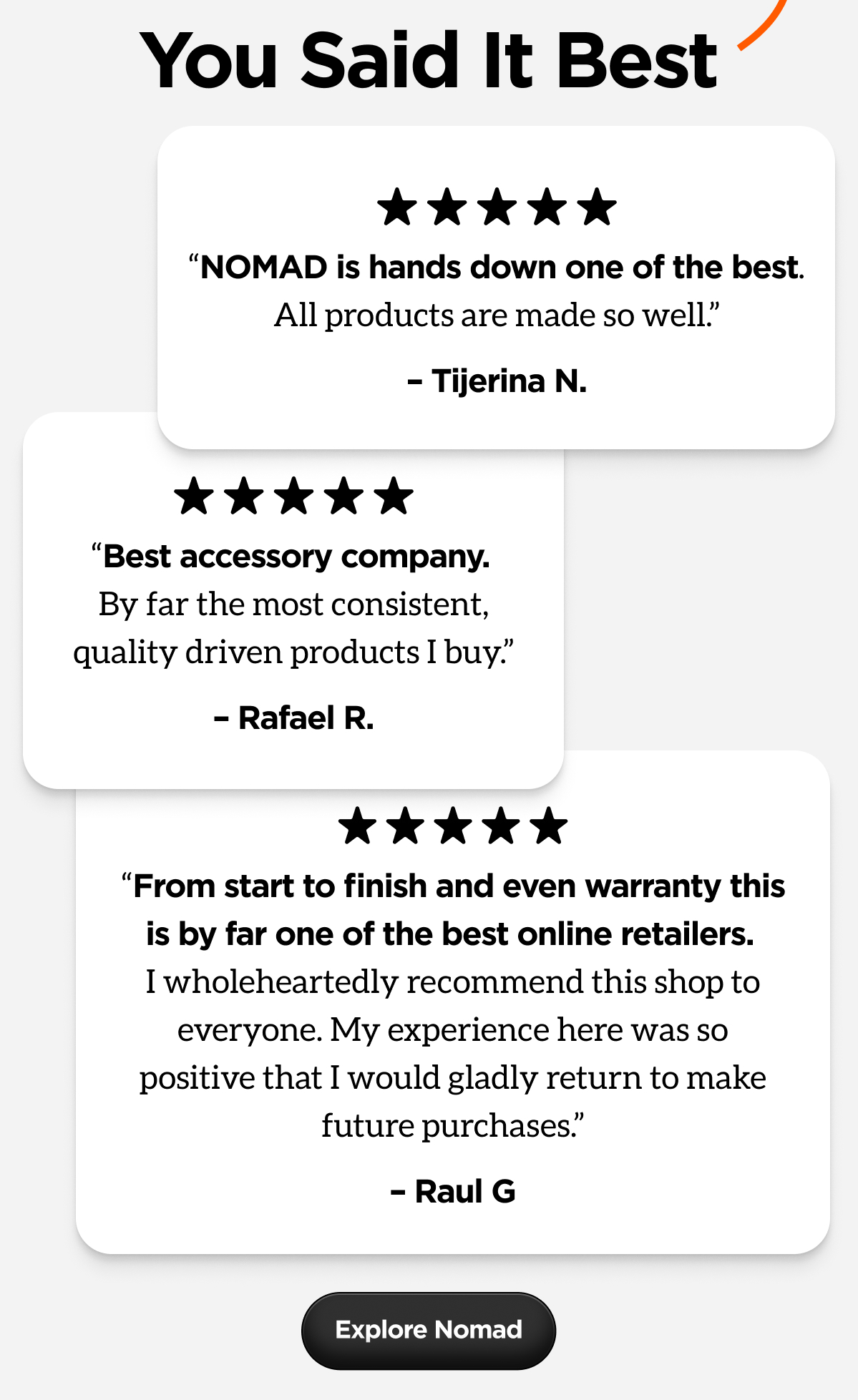 You Said It Best. 5 star Nomad Quotes.