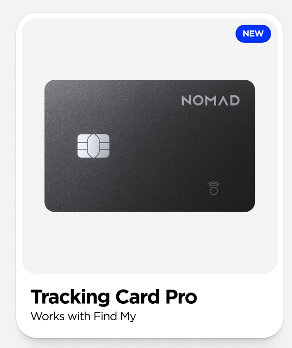 Black Tracking Card Pro. Works with Find My.