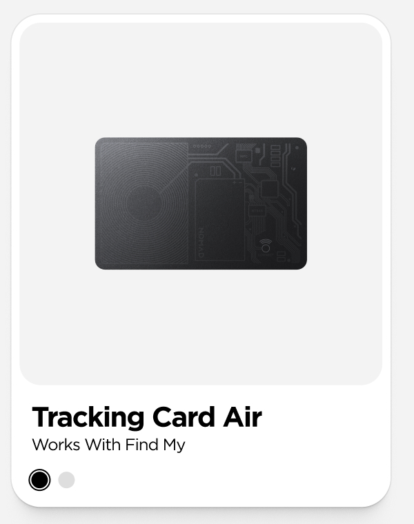 Tracking Card Air. Works with Find My.