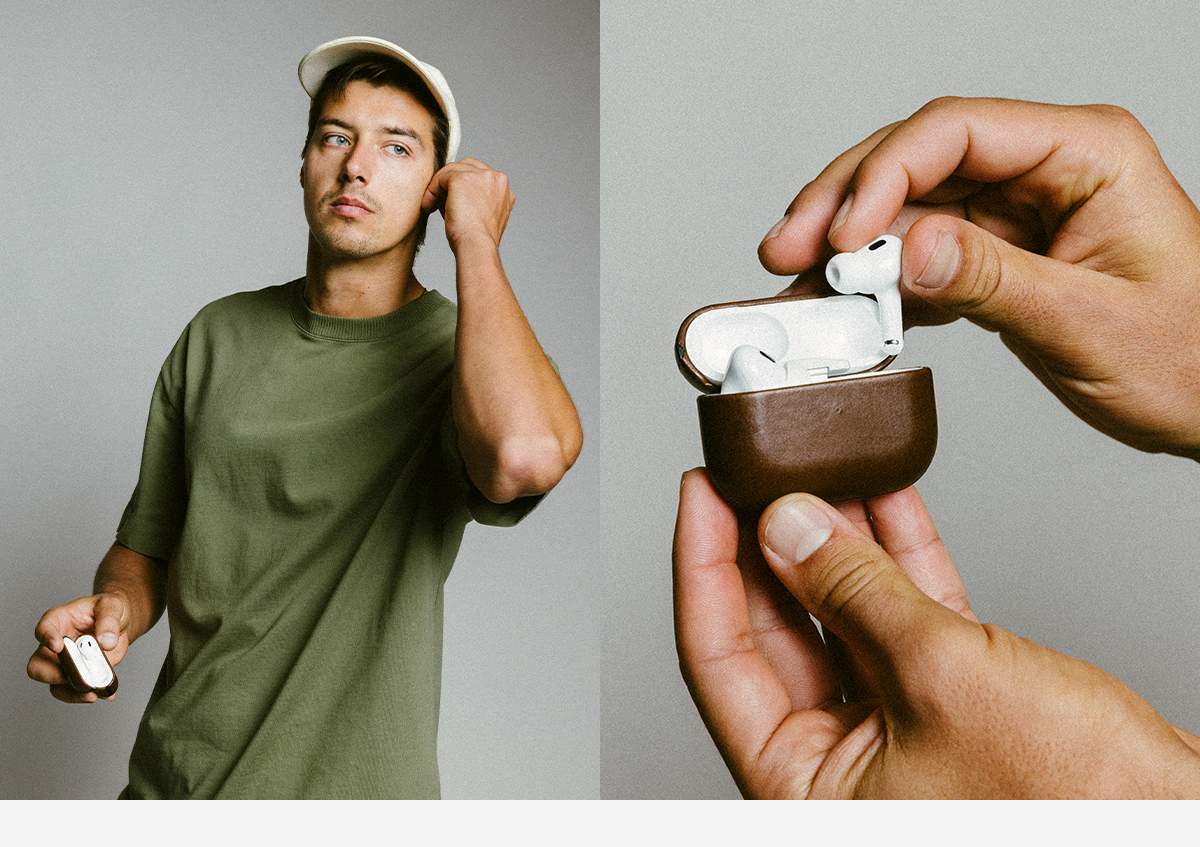 Modern Leather Case. Elevate Your AirPods Pro 3. Modern Leather Case gives your AirPods Pro 3 a sleek leather look while protecting them from everyday wear and tear. Slip them into your pocket or toss them in your backpack with confidence. Upgrade Now.