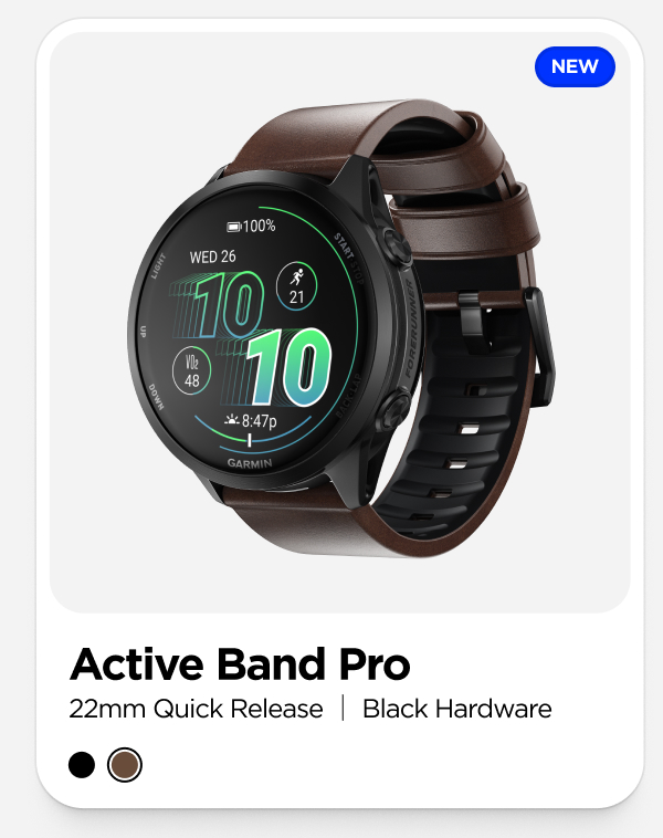 Active Band Pro | 22mm Quick Release| Black Hardware | Rustic Brown