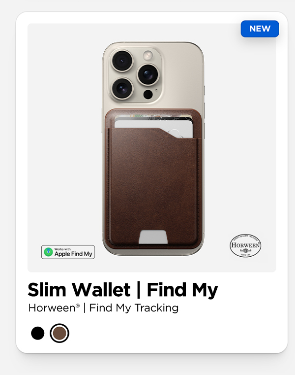 Rustic Brown Slim Wallet with Find My.