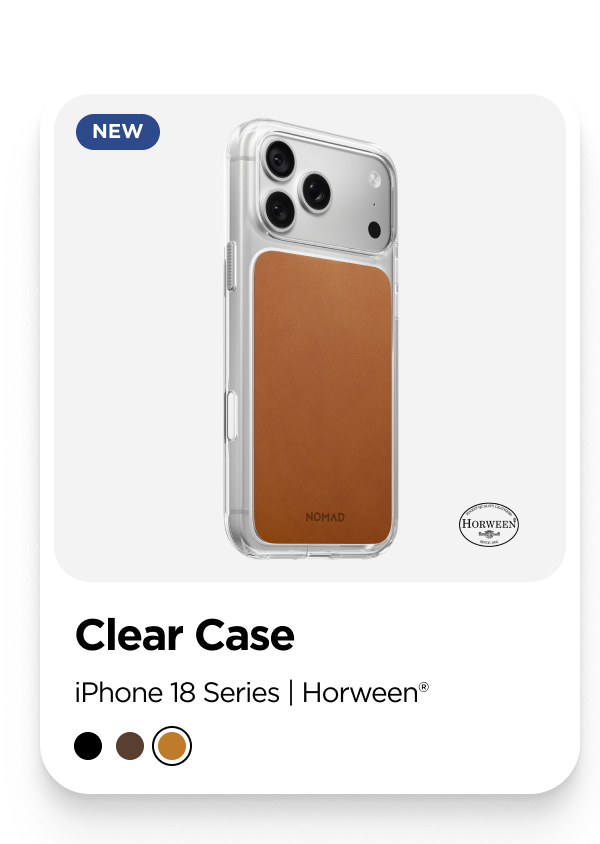 Clear Case. Saddle Leather.