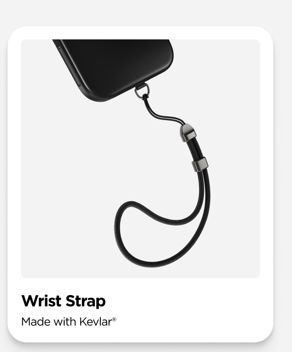 Wrist Strap made with Kevlar for iPhone 17 series.