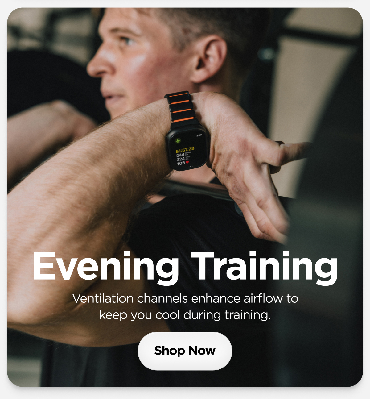 Evening Training. Ventilation channels enhance airflow to keep you cool during training. Shop Now.