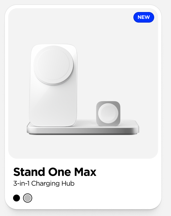 Stand One Max 3-in-1 Charging Hub. Silver