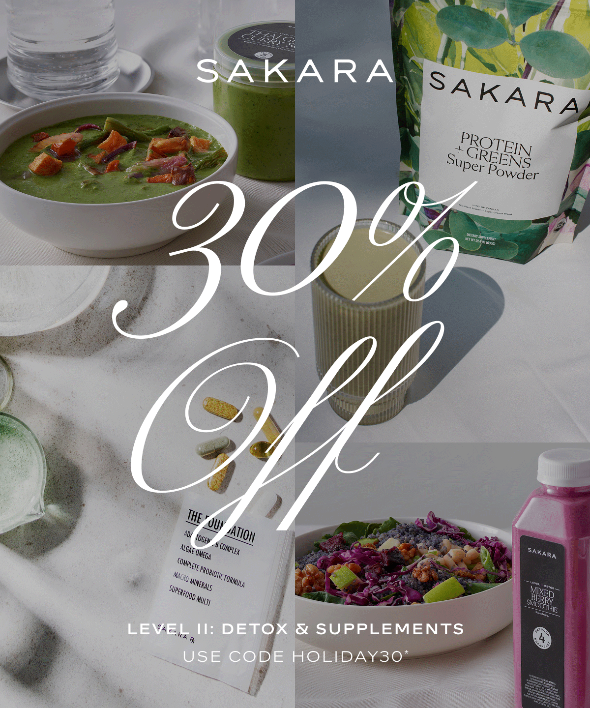 Sakara: Last Chance for 30% Off Level II: Detox & Supplements with Code HOLIDAY30