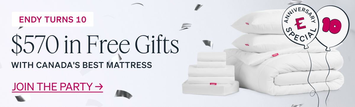 $570 Off The Perfect Bed " Get FREE pillows & bedding with your mattress. For a limited time only!