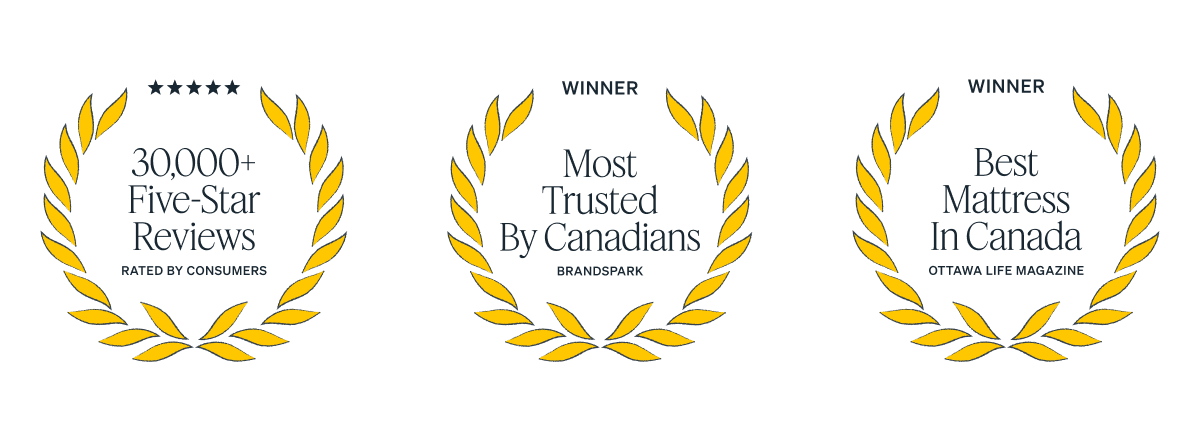 30,000+ Five-Star Reviews RATED BY CONSUMERS  WINNER Most Trusted By Canadians BRANDSPARK  WINNER Best Mattress In Canada OTTAWA LIFE MAGAZINE