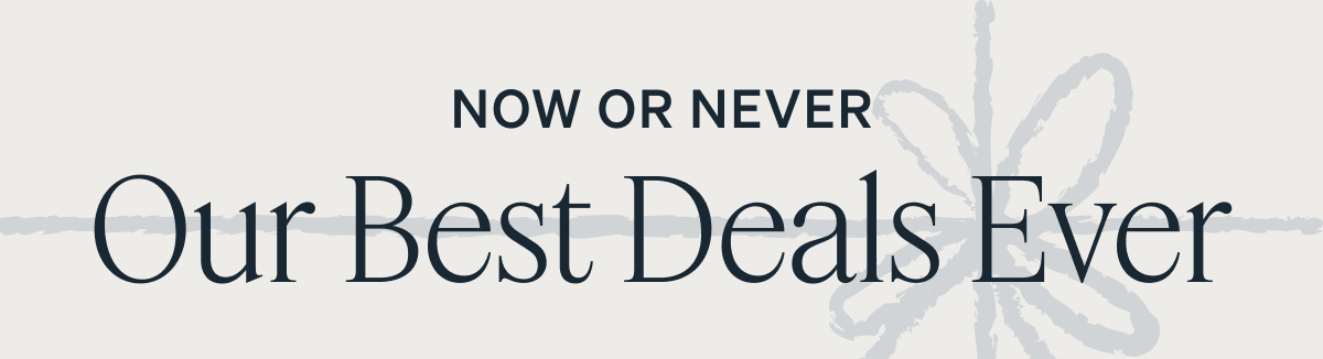 NOW OR NEVER Our Best Deals Ever
