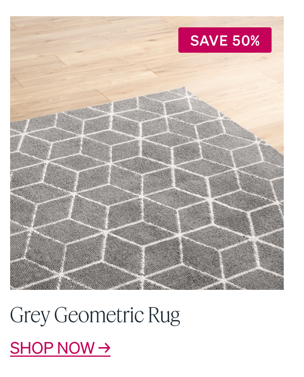 Grey Geometric Rug Save 50% Shop now