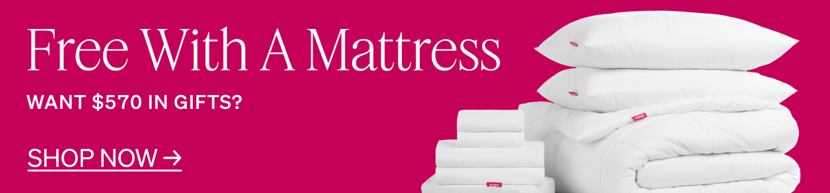 "FREE WITH MATTRESS Want $570 in Gifts? Shop now →"