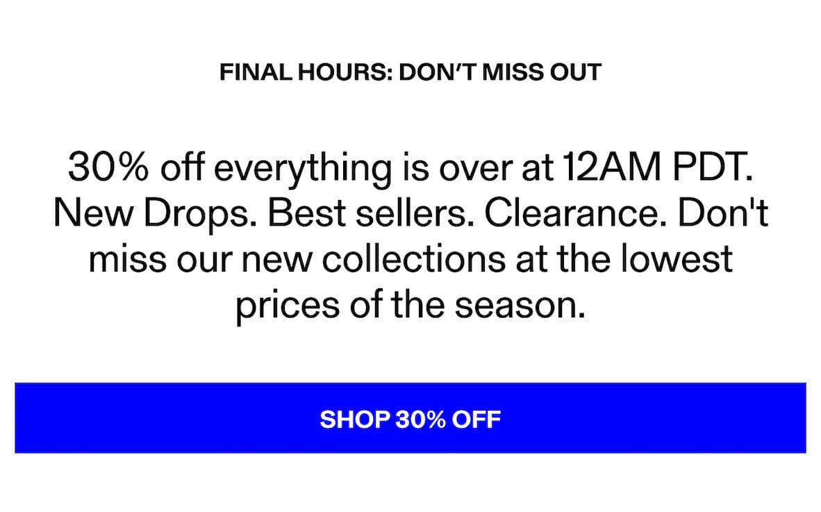 FINAL HOURS: DON'T MISS OUT 