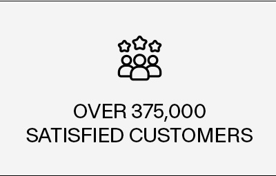 over 375,000 satisfied customers