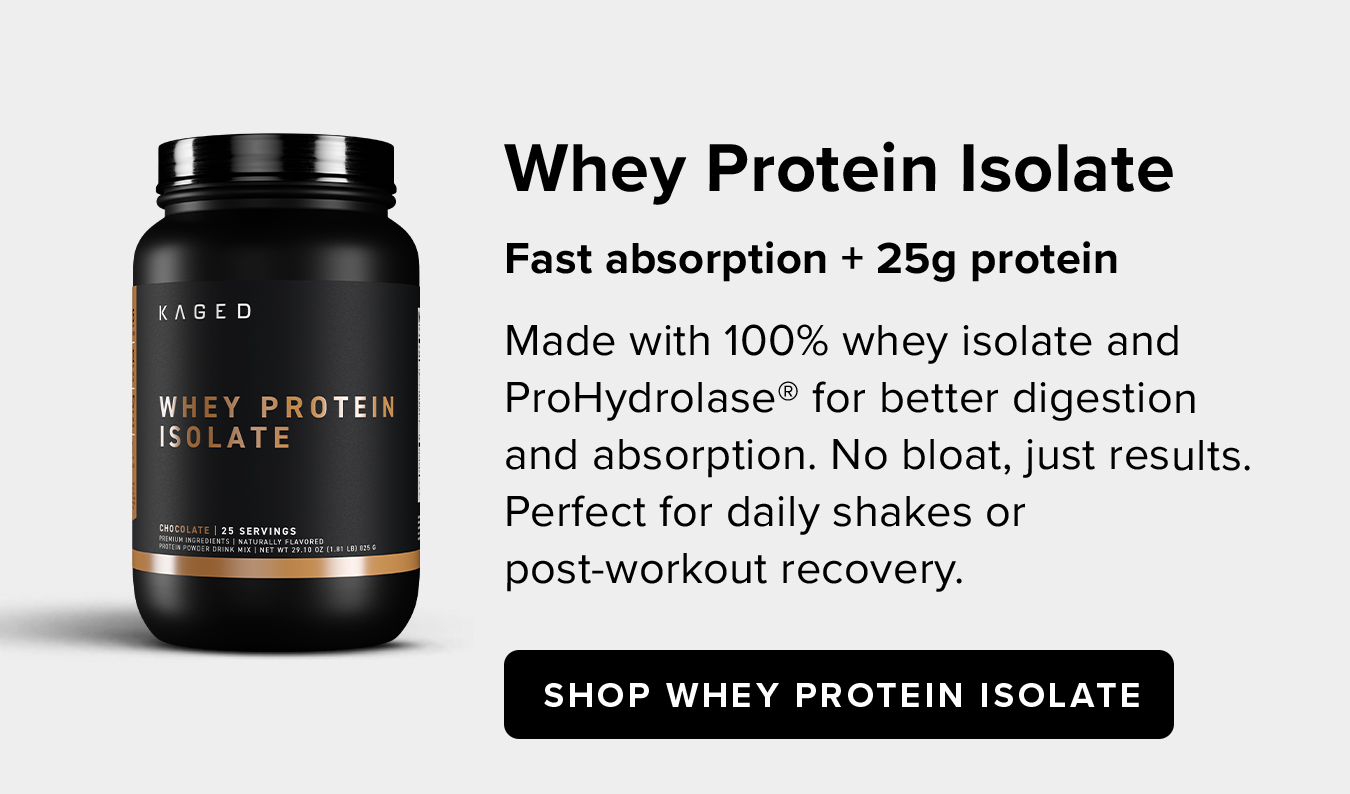 Whey Protein Isolate Fast absorption + 25g protein Made with 100% whey isolate and ProHydrolase® for better digestion and absorption. No bloat, just results. Perfect for daily shakes or post-workout recovery.