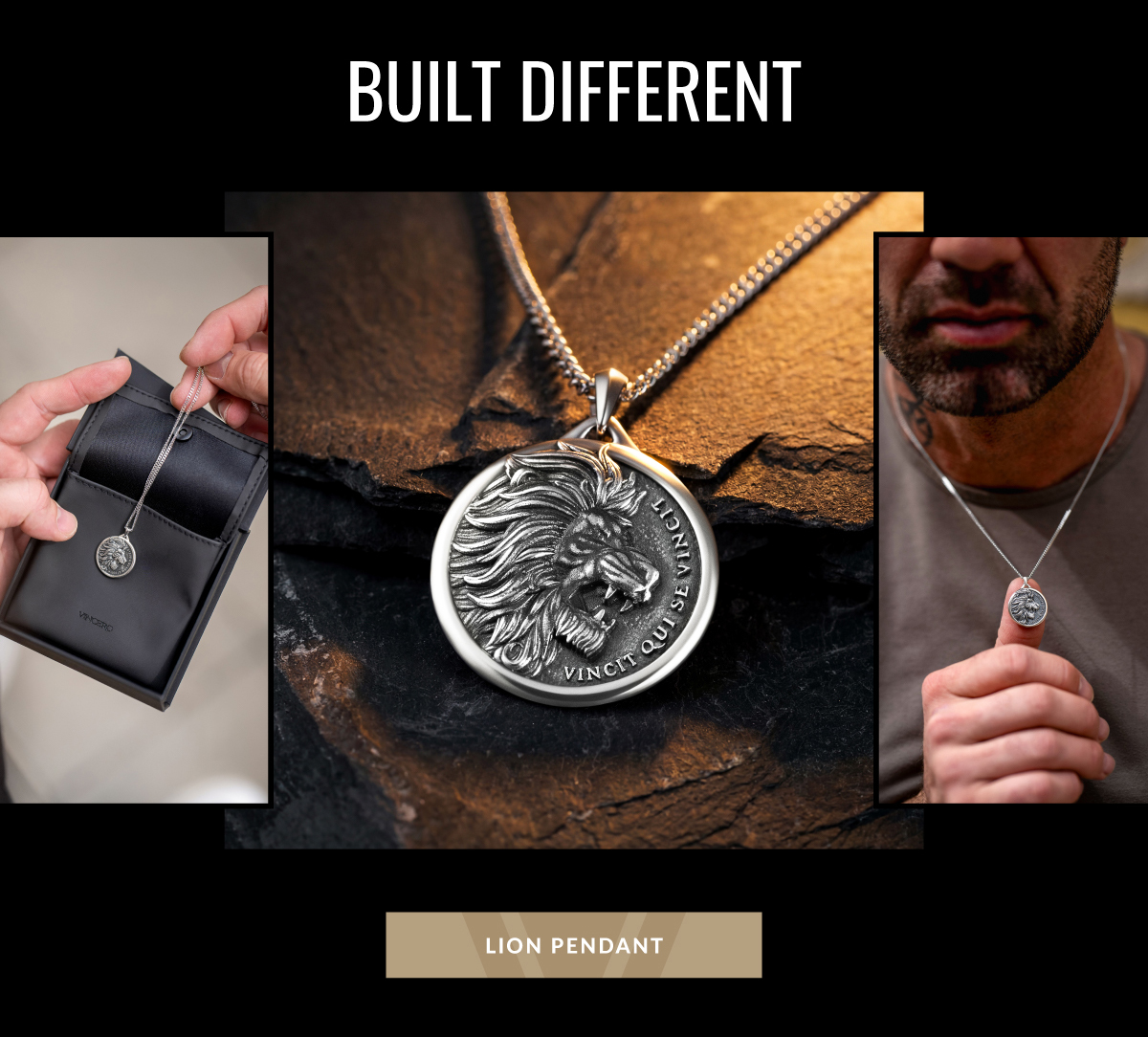 BUILT DIFFERENT LION PENDANT