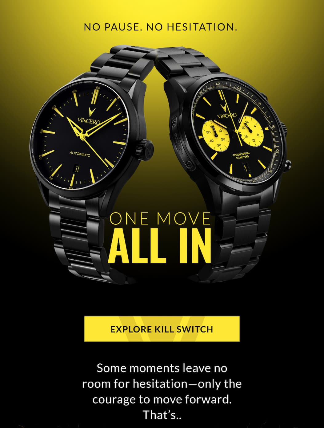 Killswitch Limited Edition. Black and yellow watches.