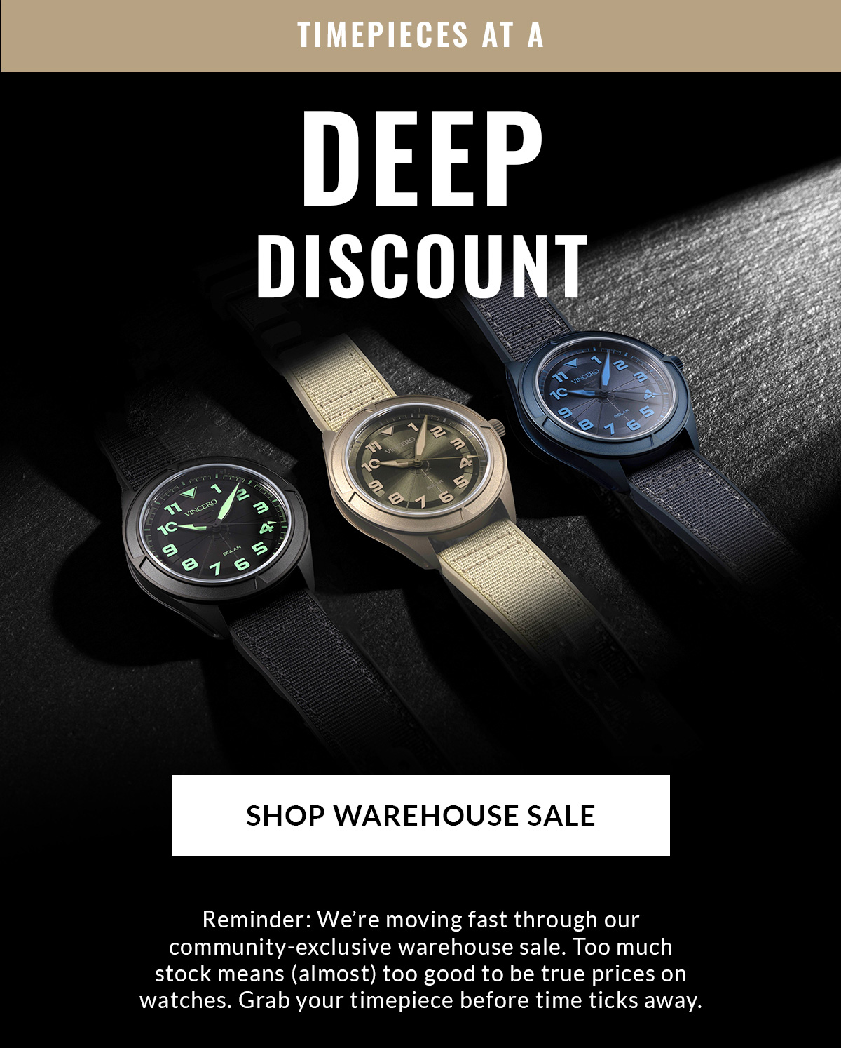 Warehouse sale is on