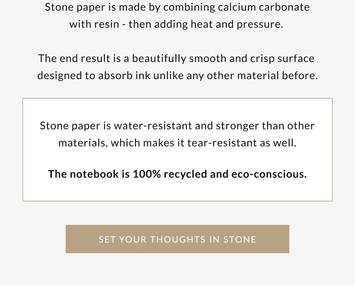 Set your thoughts in stone