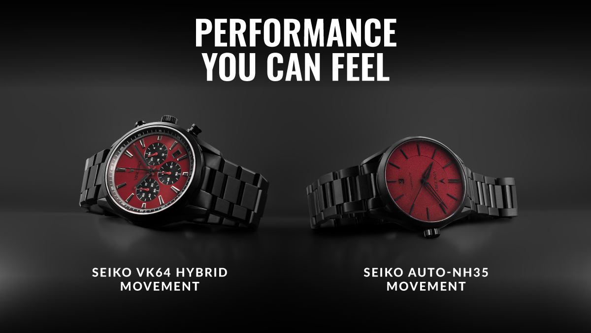 PERFORMANCE YOU CAN FEEL SEIKO VK64 HYBRID MOVEMENT SEIKO AUTO-NH35 MOVEMENT