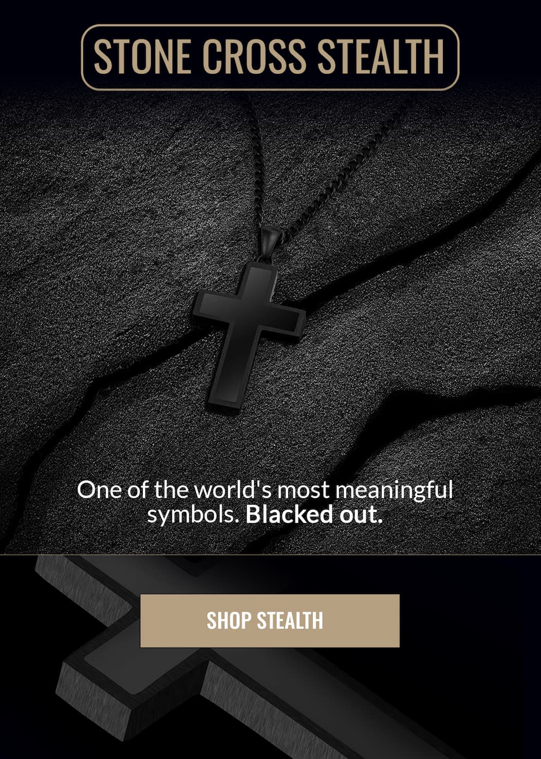 Black cross pendant necklace.