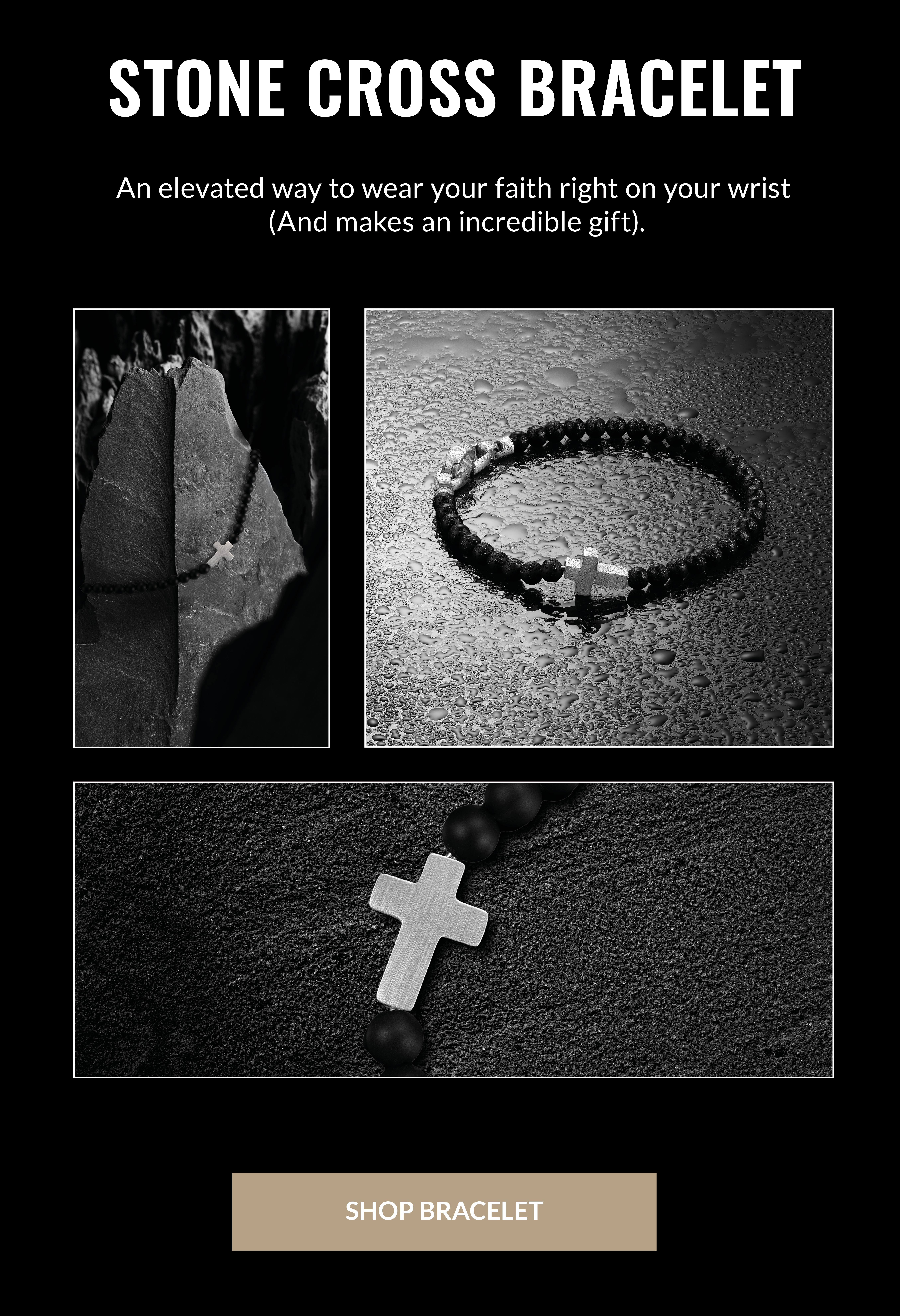Stone Cross Bracelet An elevated way to wear your faith right on your wrist (And makes an incredible gift). Shop Bracelet