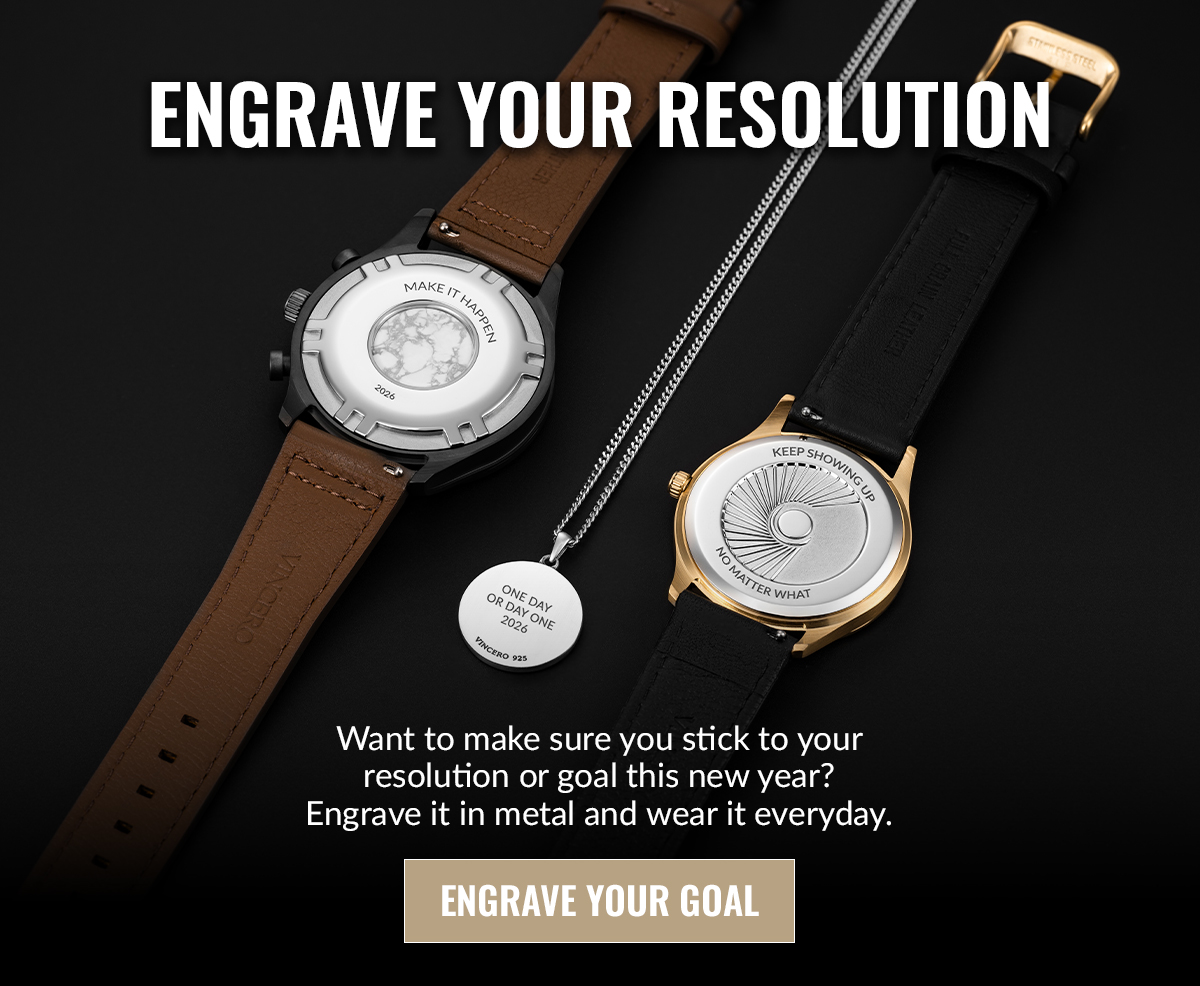 ENGRAVE YOUR RESOLUTION Want to make sure you stick to your resolution or goal this new year? Engrave it in metal and wear it everyday. ENGRAVE YOUR GOAL