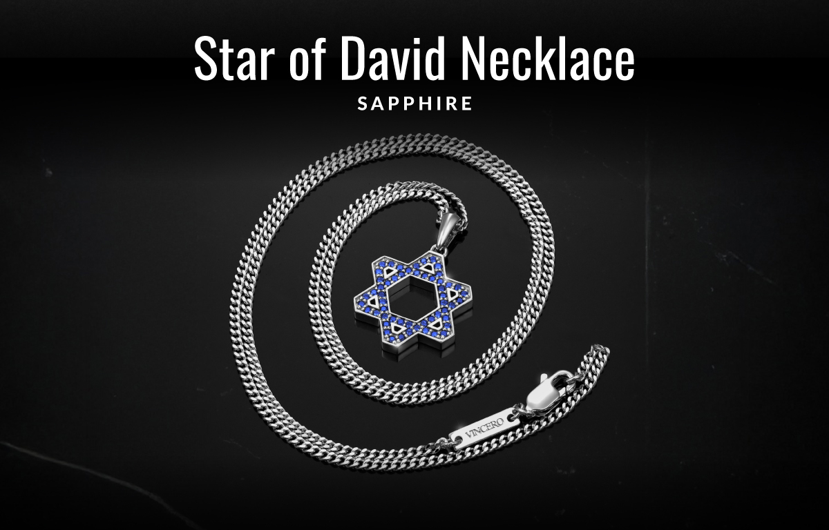 Star of David Necklace SAPPHIRE
