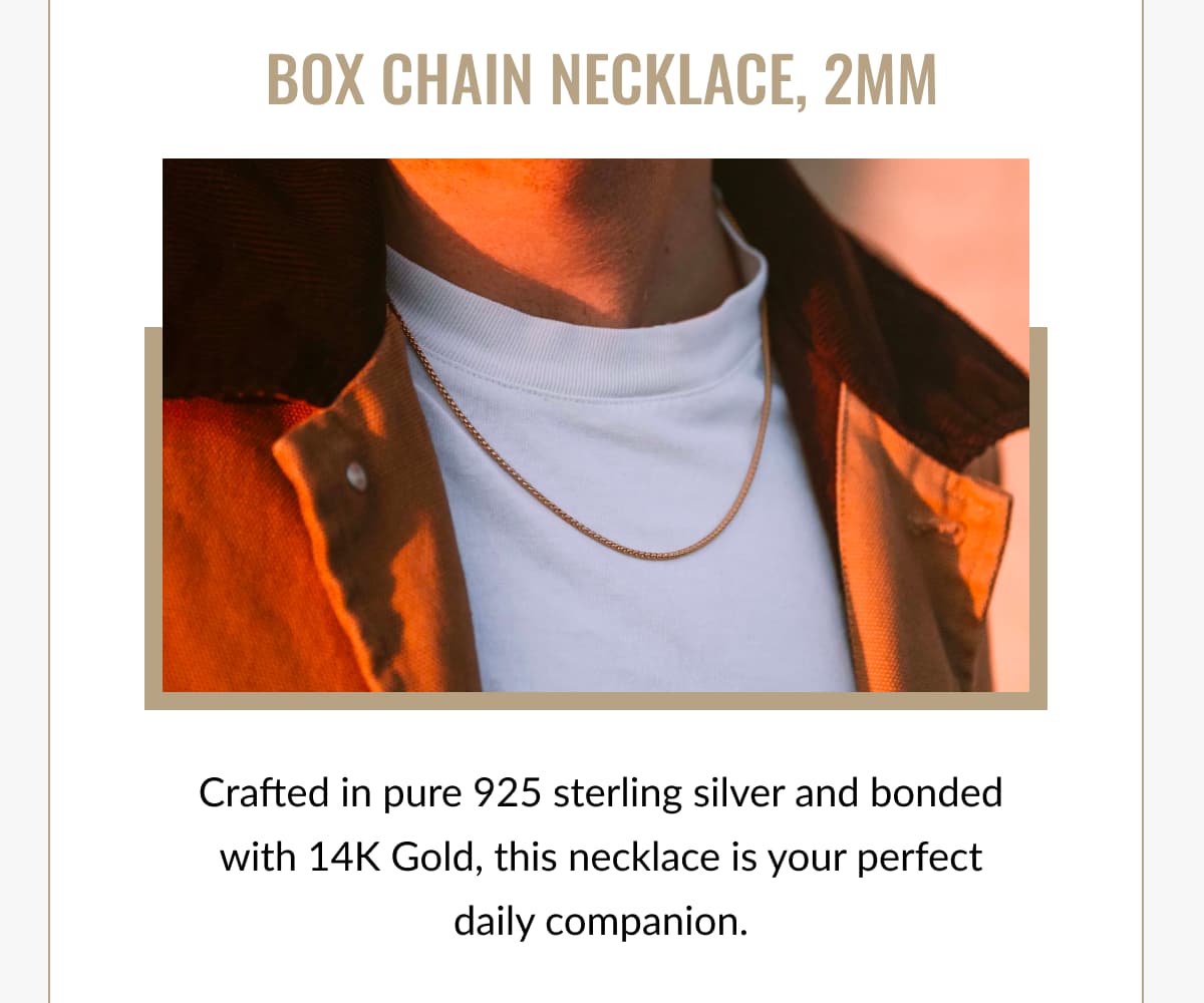 BOX CHAIN NECKLACE, 2MM