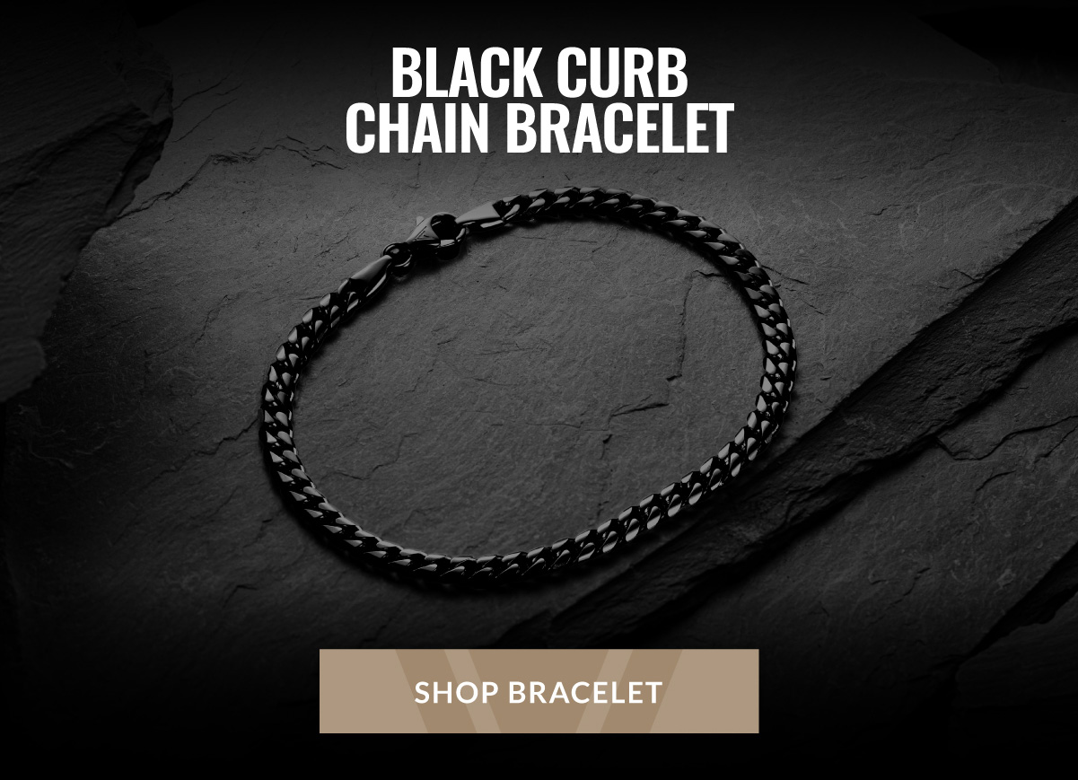 BLACK CURB CHAIN BRACELET SHOP BRACELET