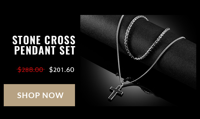 Stone Cross Pendant Set