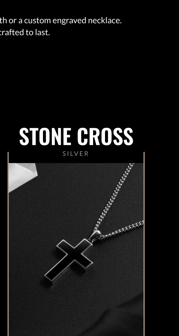 Stone Cross Silver Pendant