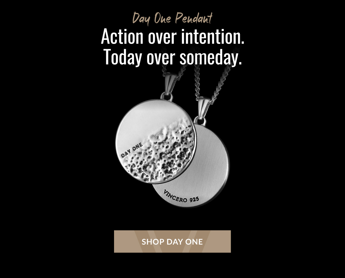 Day One Pendant Action over intention. Today over somday. SHOP DAY ONE