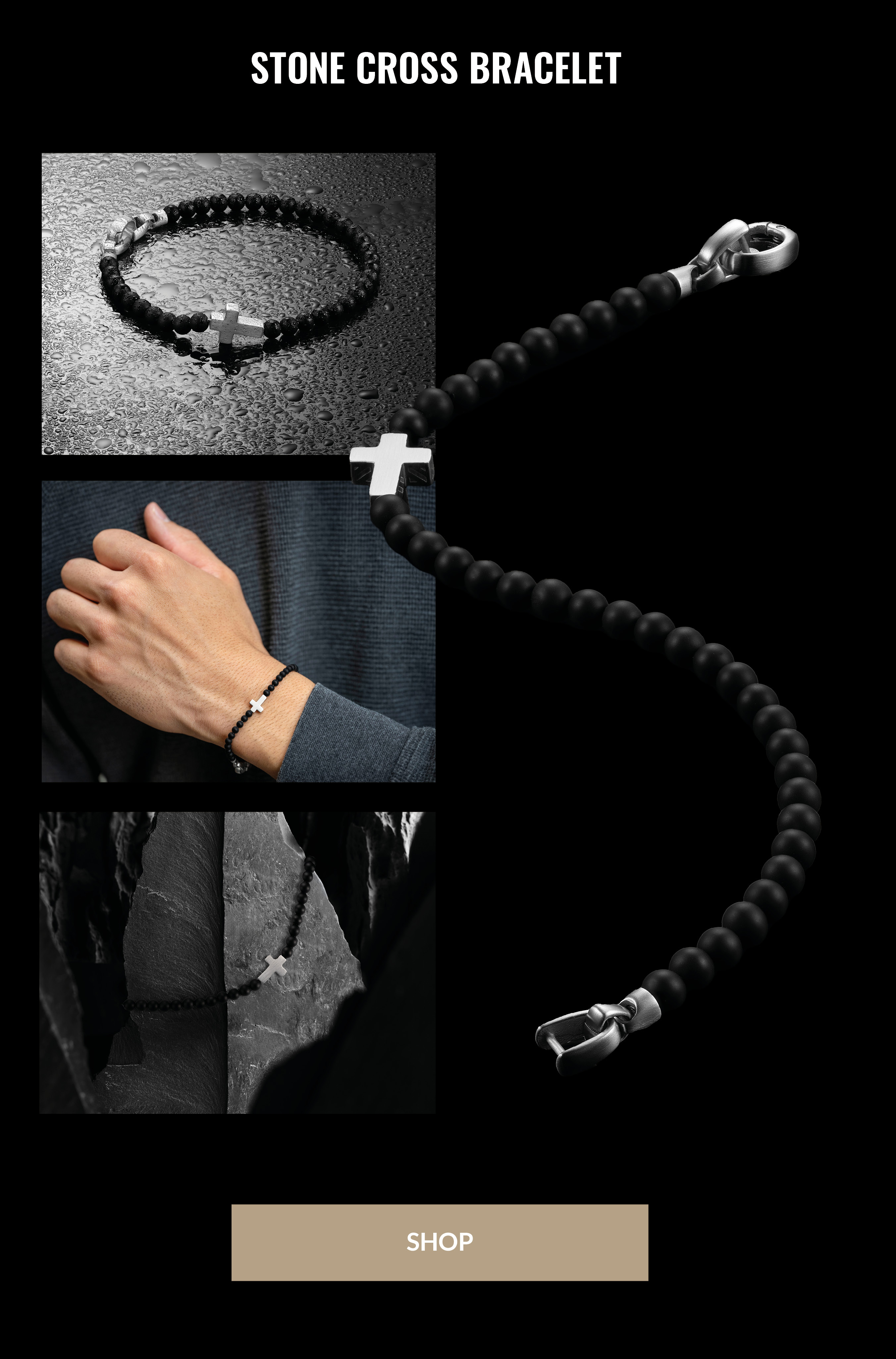 STONE CROSS BRACELET STOP