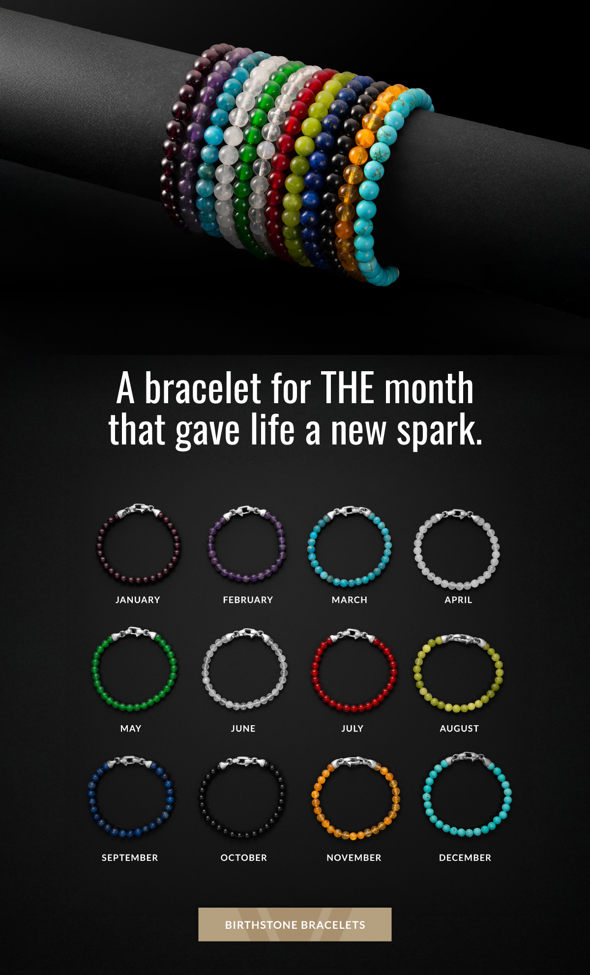 A bracelet for the month that gave life a new spark. 