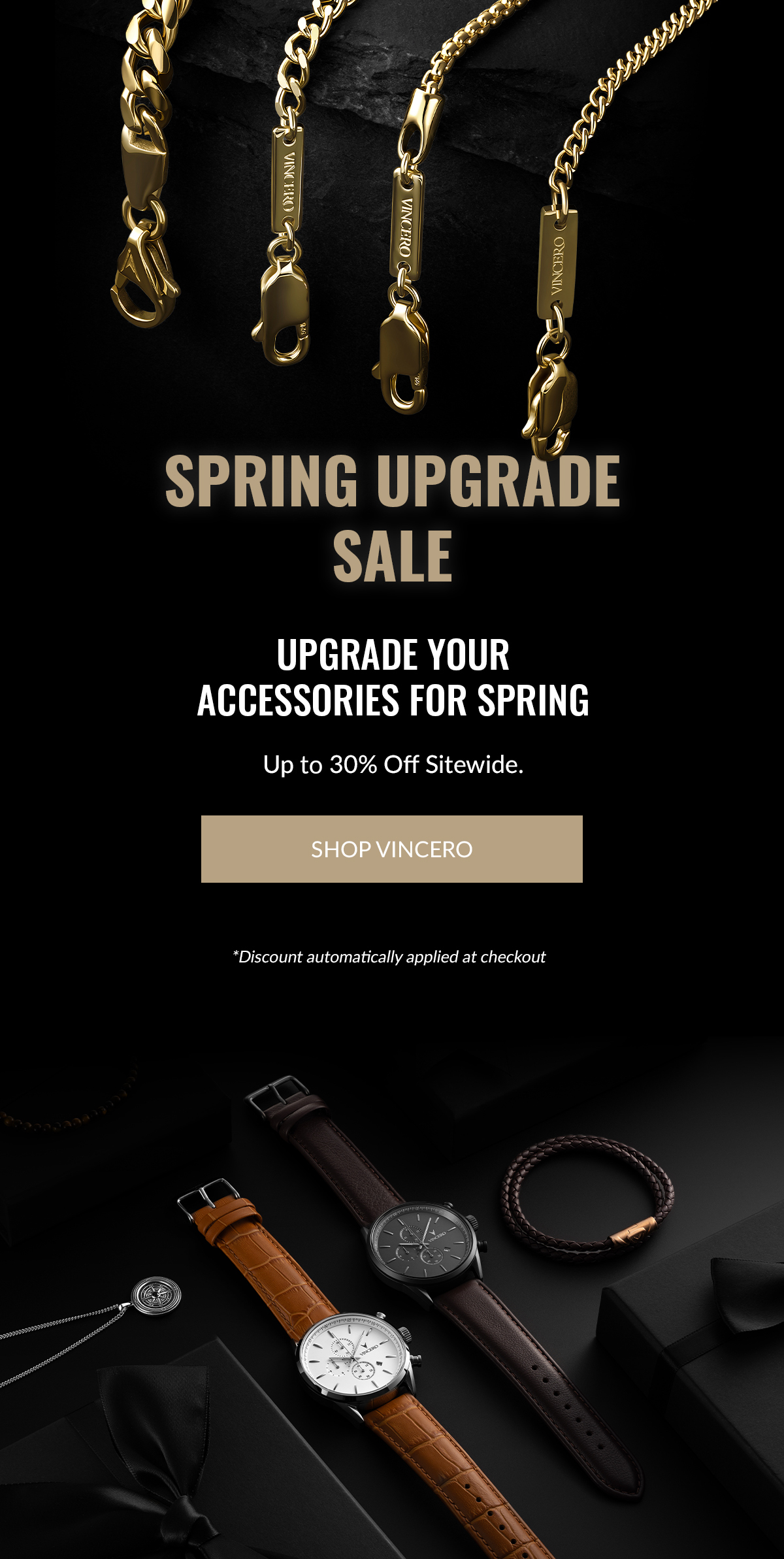 Spring upgrade sale upgrade your accessories for spring up to 30% off sitewide shop vincero