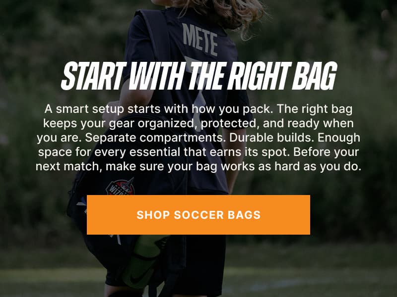 Start With the Right Bag. A smart setup starts with how you pack. The right bag keeps your gear organized, protected, and ready when you are. Separate compartments. Durable builds. Enough space for every essential that earns its spot. Before your next match, make sure your bag works as hard as you do.