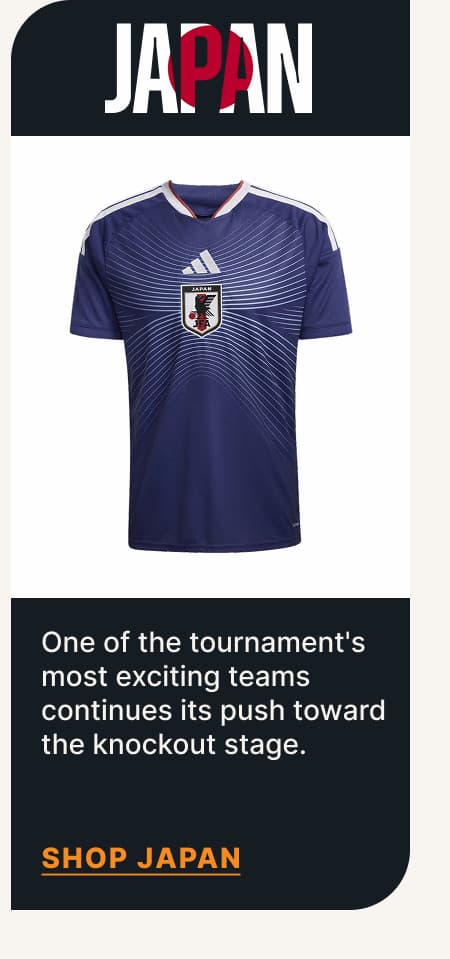 Japan - One of the tournament's most exciting teams continues its push toward the knockout stage.