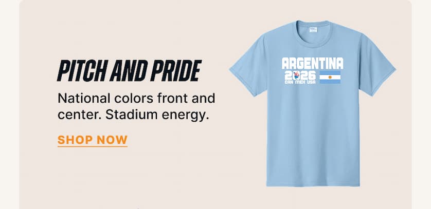 Pitch and Pride - National colors front and center. Stadium energy.
