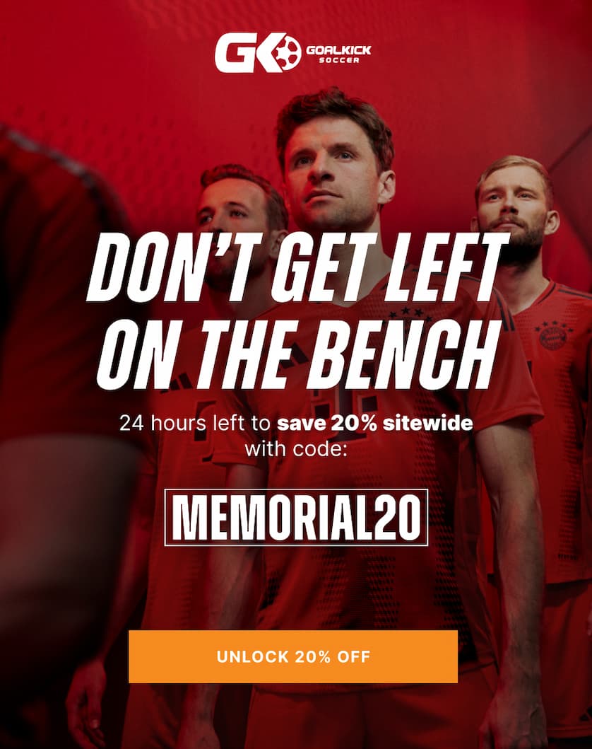 Don’t Get Left on the Bench. 24 hours left to save 20% sitewide with code: MEMORIAL20